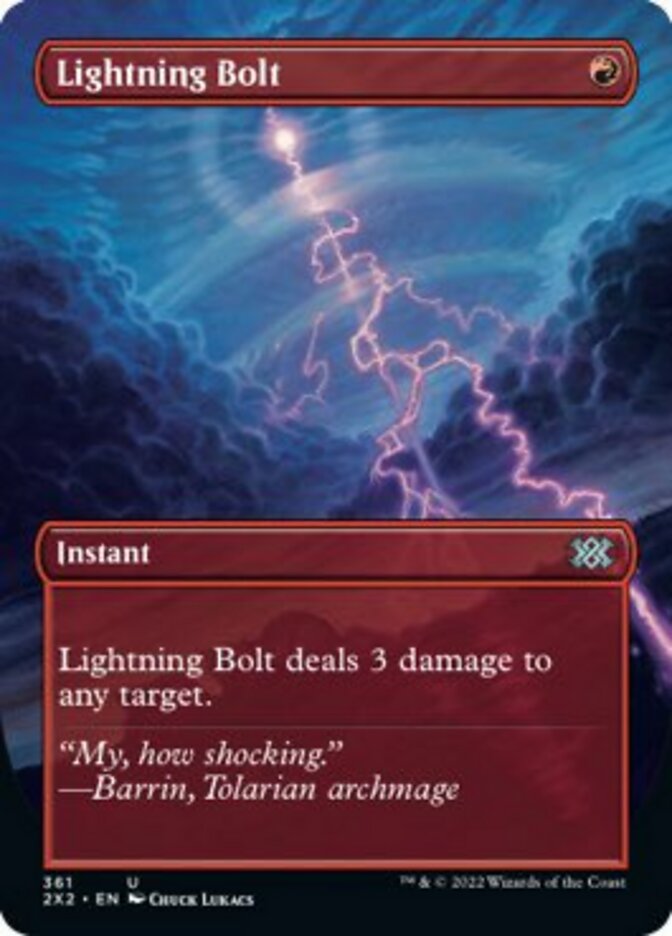 Lightning Bolt - [Foil, Borderless] Double Masters 2022 (2X2)