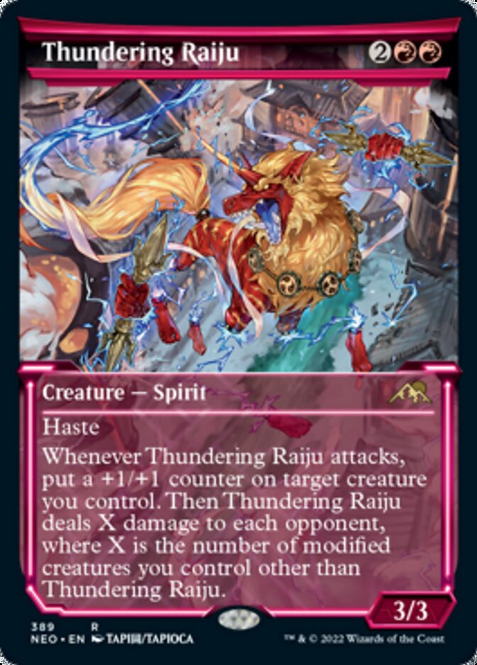 Thundering Raiju - [Showcase] Kamigawa: Neon Dynasty (NEO)