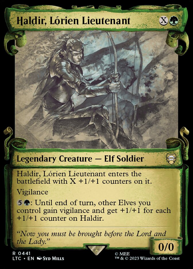 Haldir, Lórien Lieutenant - [Foil, Showcase Scroll] Tales of Middle-earth Commander (LTC)