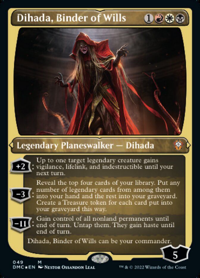 Dihada, Binder of Wills - [Etched Foil, Borderless] Dominaria United Commander (DMC)