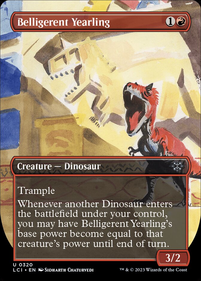 Belligerent Yearling - [Foil, Borderless] The Lost Caverns of Ixalan (LCI)