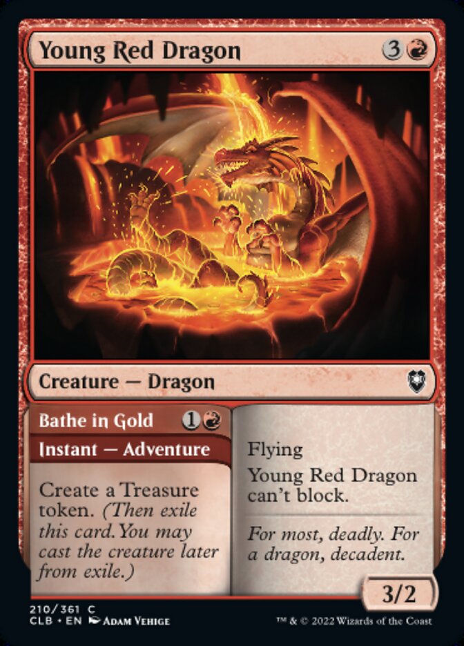 Young Red Dragon // Bathe in Gold - [Foil] Commander Legends: Battle for Baldur's Gate (CLB)