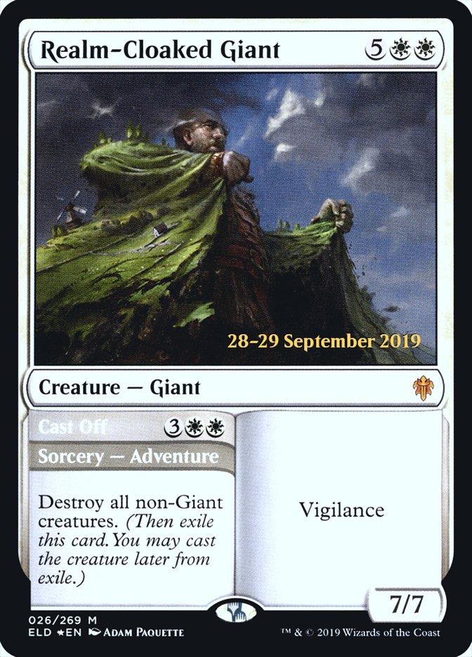 Realm-Cloaked Giant // Cast Off - [Foil, Promo] Throne of Eldraine Promos (PELD)
