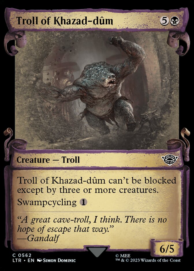 Troll of Khazad-d√ªm - [Foil, Showcase Scroll] The Lord of the Rings: Tales of Middle-earth (LTR)