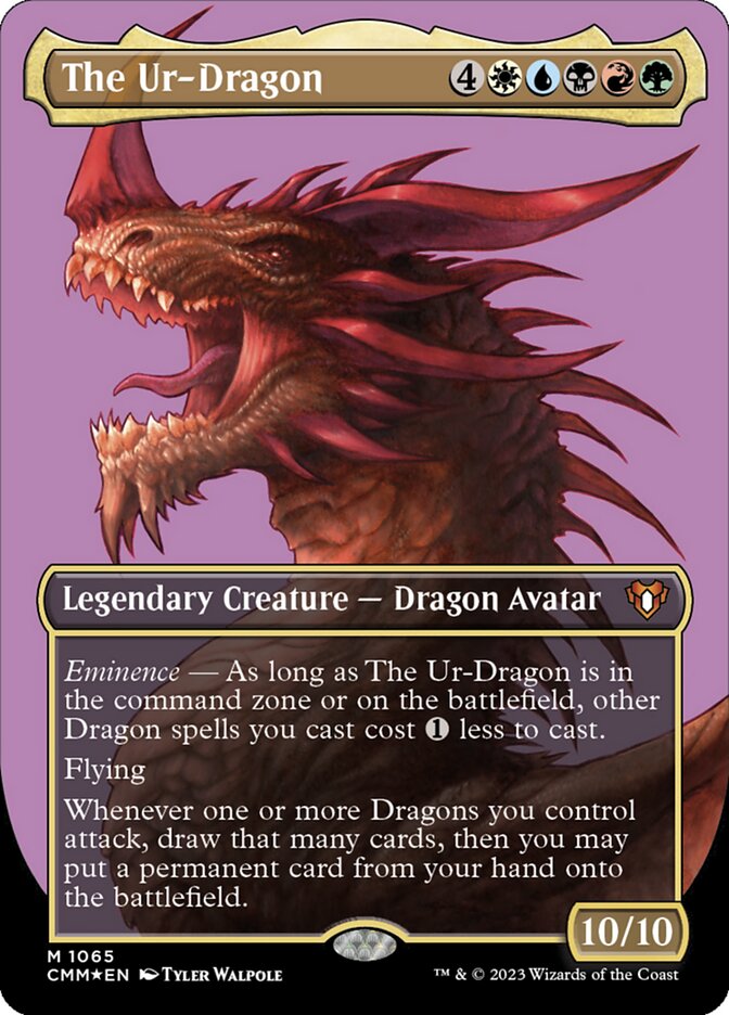 The Ur-Dragon - [Textured Foil, Borderless] Commander Masters (CMM)