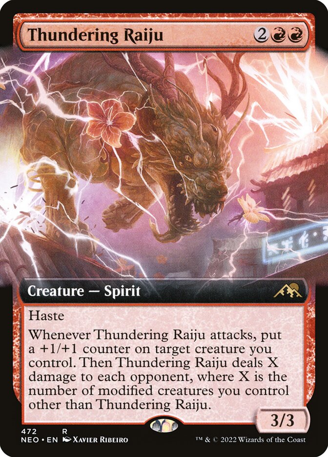 Thundering Raiju - [Extended Art] Kamigawa: Neon Dynasty (NEO)