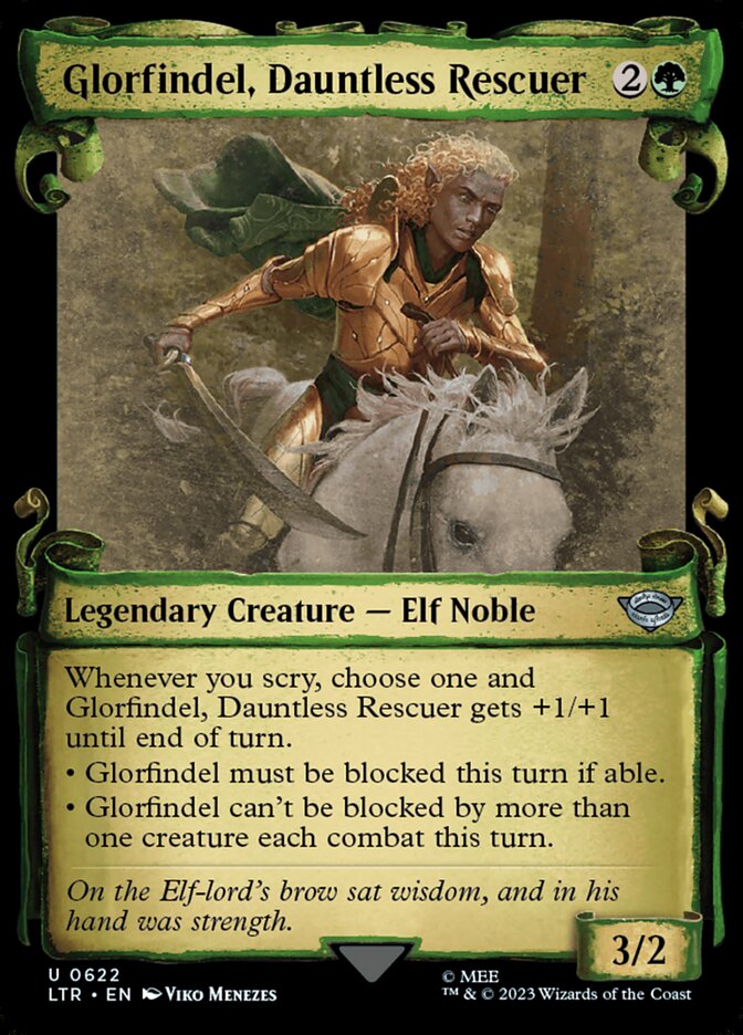 Glorfindel, Dauntless Rescuer - [Foil, Showcase Scroll] The Lord of the Rings: Tales of Middle-earth (LTR)