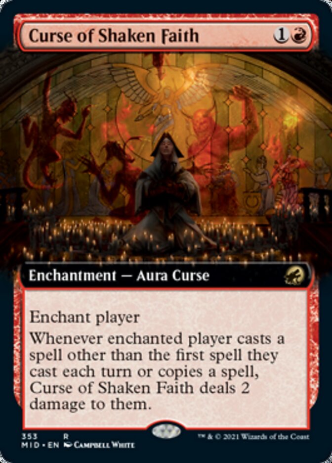 Curse of Shaken Faith - [Foil, Extended Art] Innistrad: Midnight Hunt (MID)
