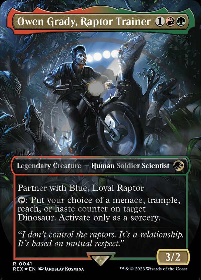Owen Grady, Raptor Trainer - [Foil, Emblem] Jurassic World Collection (REX)