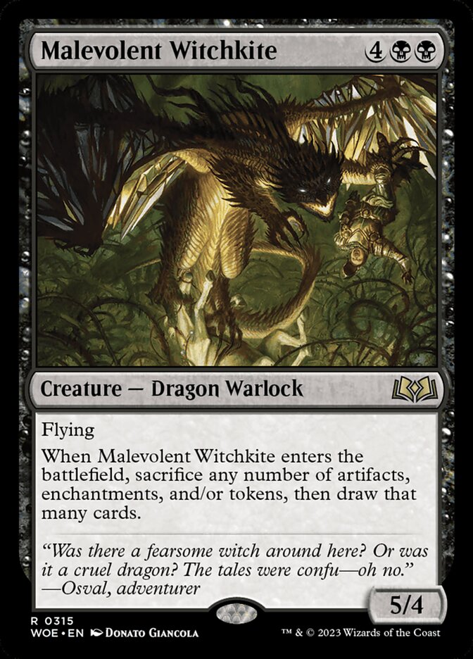 Malevolent Witchkite - [Foil] Wilds of Eldraine (WOE)
