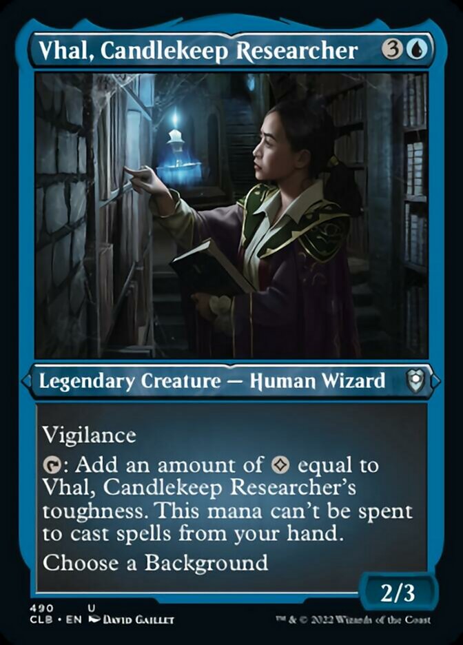 Vhal, Candlekeep Researcher - [Etched Foil] Commander Legends: Battle for Baldur's Gate (CLB)