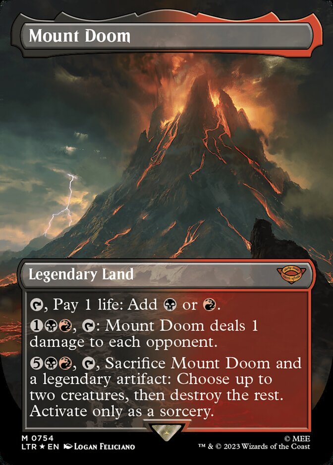 Mount Doom - [Surge Foil, Borderless] The Lord of the Rings: Tales of Middle-earth (LTR)