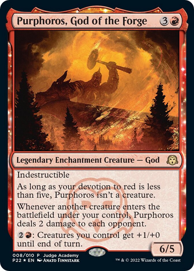 Purphoros, God of the Forge - [Foil, Promo] Judge Gift Cards 2022 (P22)