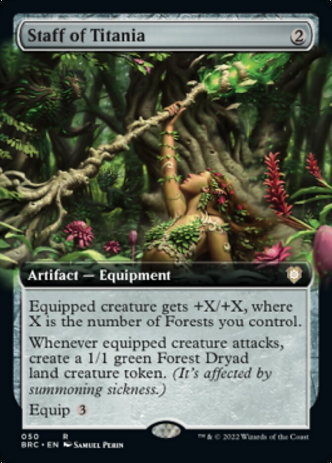 Staff of Titania - [Foil, Extended Art] The Brothers' War Commander (BRC)