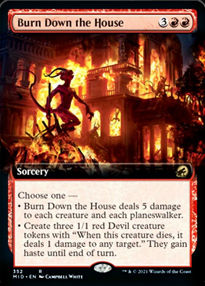 Burn Down the House - [Foil, Extended Art] Innistrad: Midnight Hunt (MID)