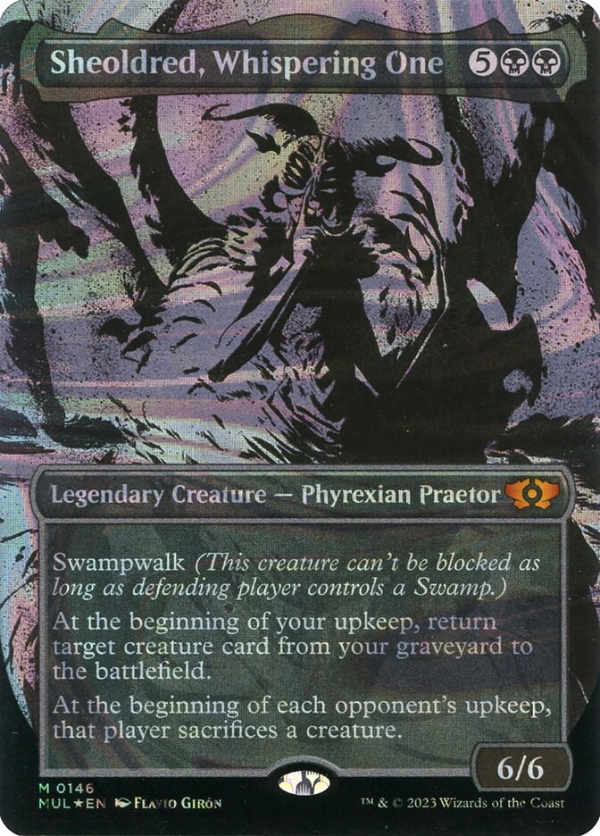 Sheoldred, Whispering One - [Halo Foil, Showcase] Multiverse Legends (MUL)