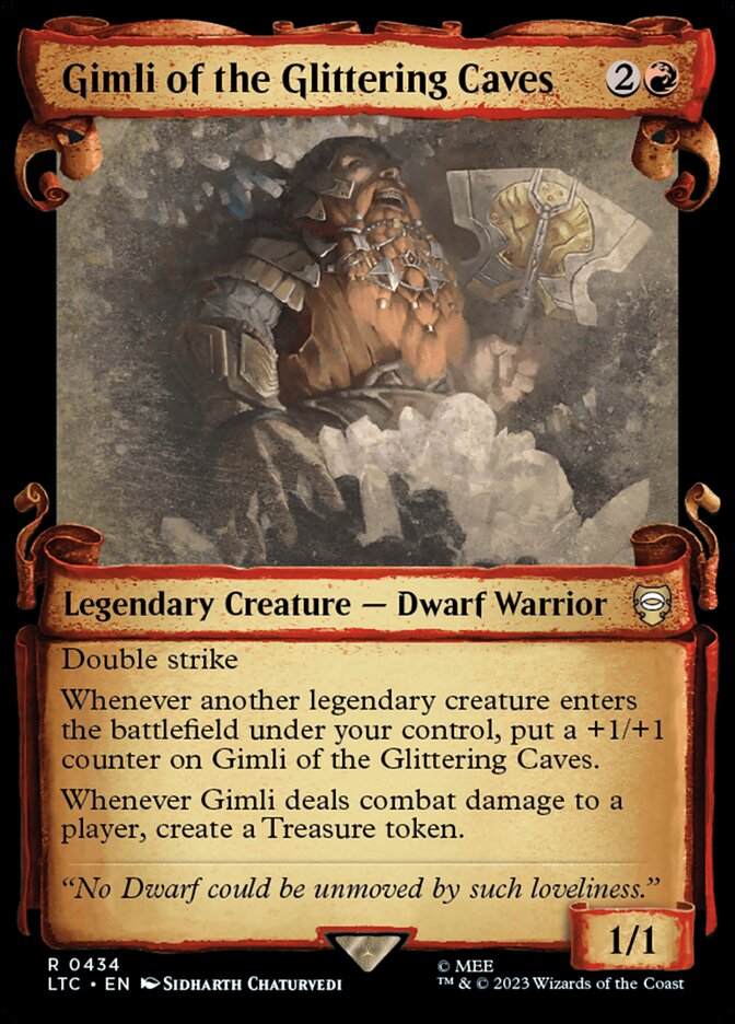 Gimli of the Glittering Caves - [Foil, Showcase Scroll] Tales of Middle-earth Commander (LTC)