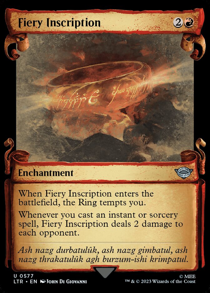 Fiery Inscription - [Foil, Showcase Scroll] The Lord of the Rings: Tales of Middle-earth (LTR)