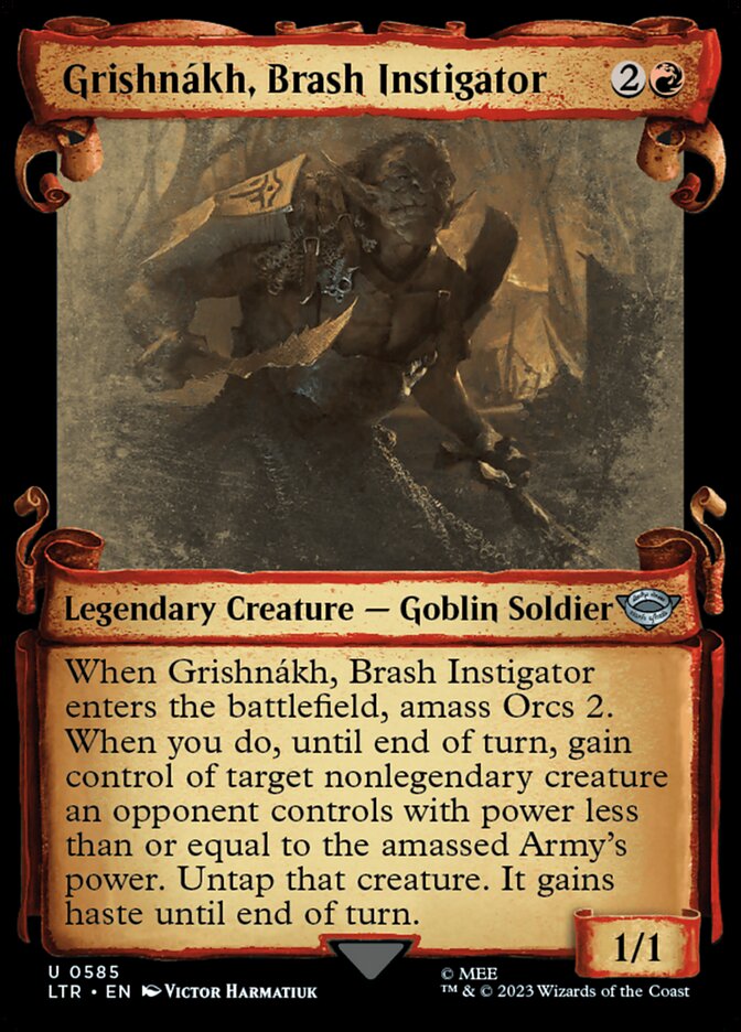 Grishn√°kh, Brash Instigator - [Foil, Showcase Scroll] The Lord of the Rings: Tales of Middle-earth (LTR)