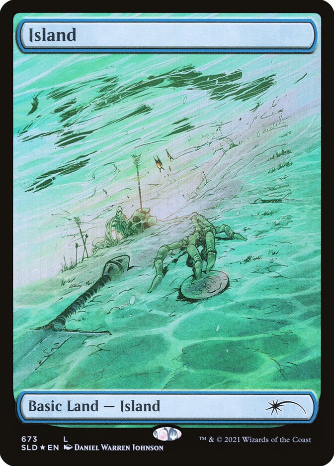 Island (673) - [Foil, Full Art] Secret Lair Drop (SLD)