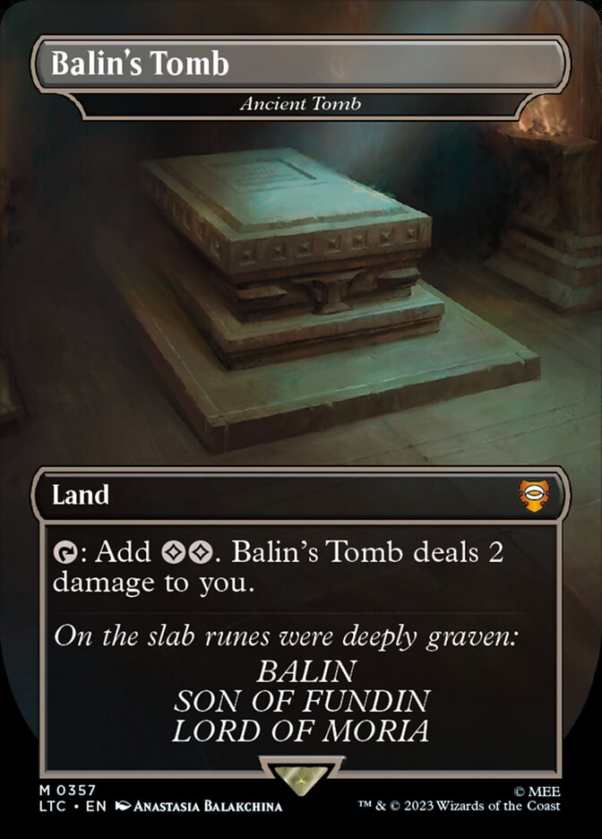 Balin's Tomb - Ancient Tomb - [Foil, Borderless] Tales of Middle-earth Commander (LTC)