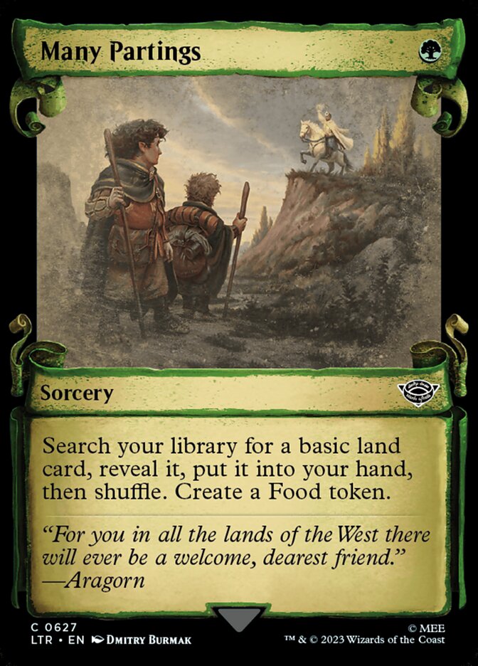 Many Partings - [Foil, Showcase Scroll] The Lord of the Rings: Tales of Middle-earth (LTR)