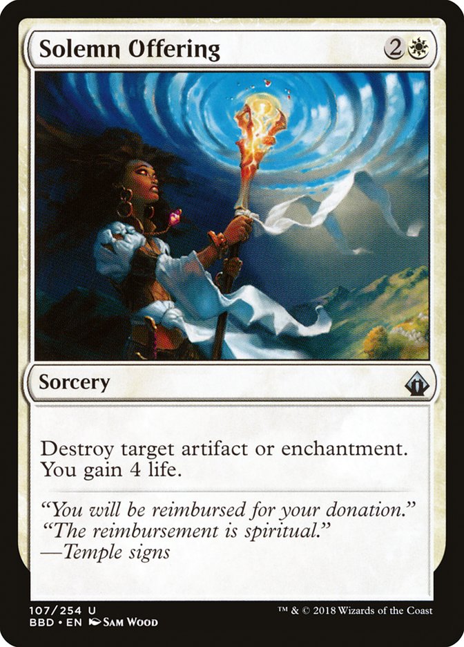 Solemn Offering - [Foil] Battlebond (BBD)