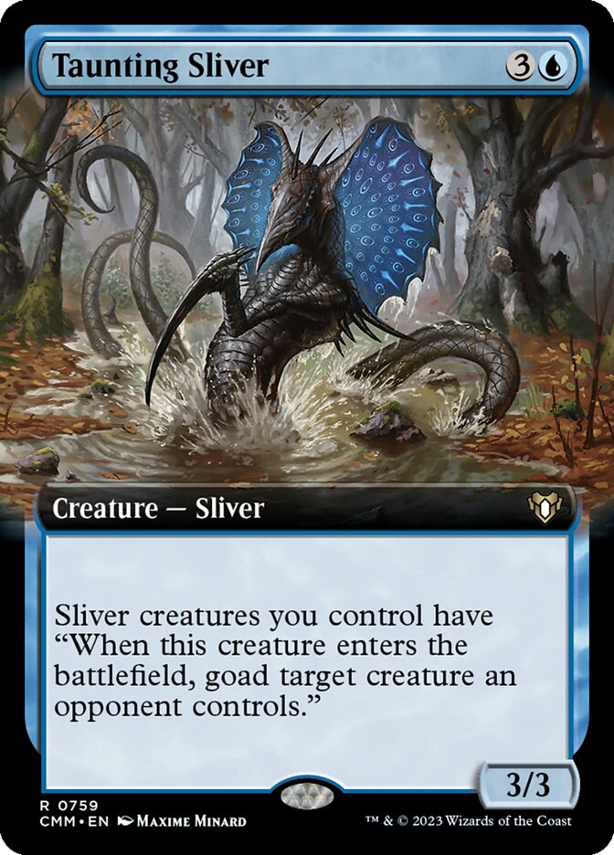 Taunting Sliver - [Foil, Extended Art] Commander Masters (CMM)