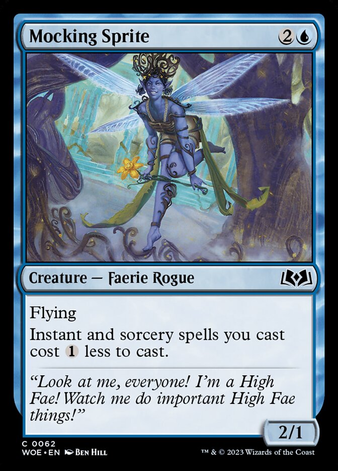 Mocking Sprite - [Foil] Wilds of Eldraine (WOE)