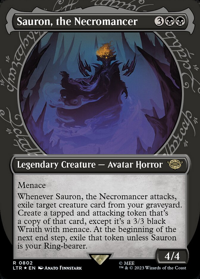 Sauron, the Necromancer - [Surge Foil, Showcase Scroll] The Lord of the Rings: Tales of Middle-earth (LTR)