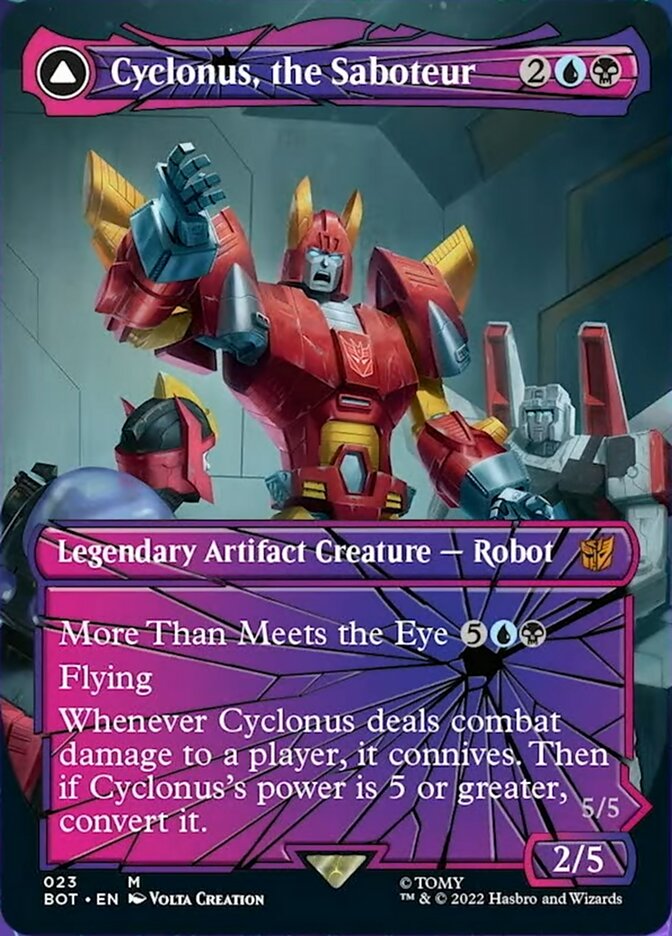 Cyclonus, the Saboteur // Cyclonus, Cybertronian Fighter - [Foil, Shattered Glass] Transformers (BOT)