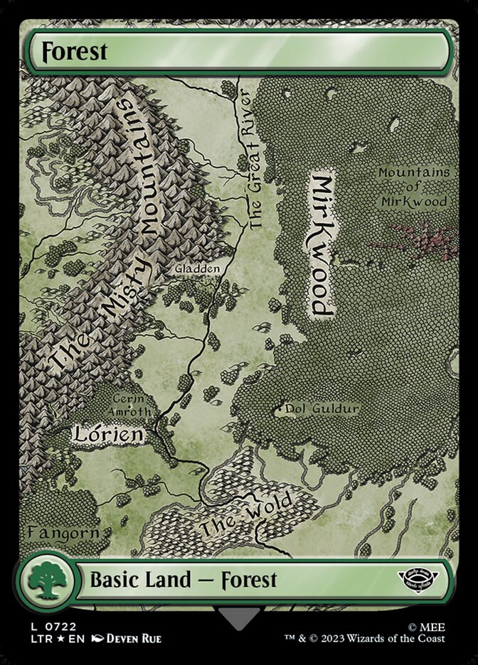 Forest (722) - [Surge Foil, Full Art] The Lord of the Rings: Tales of Middle-earth (LTR)