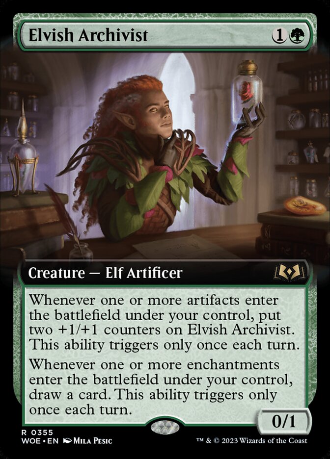 Elvish Archivist - [Foil, Extended Art] Wilds of Eldraine (WOE)