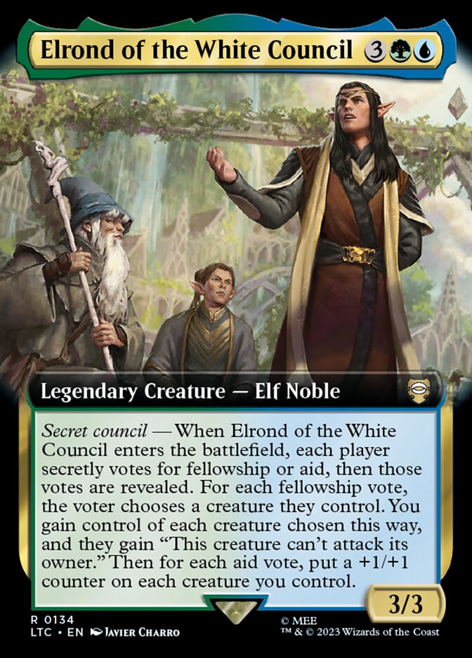 Elrond of the White Council - [Foil, Extended Art] Tales of Middle-earth Commander (LTC)