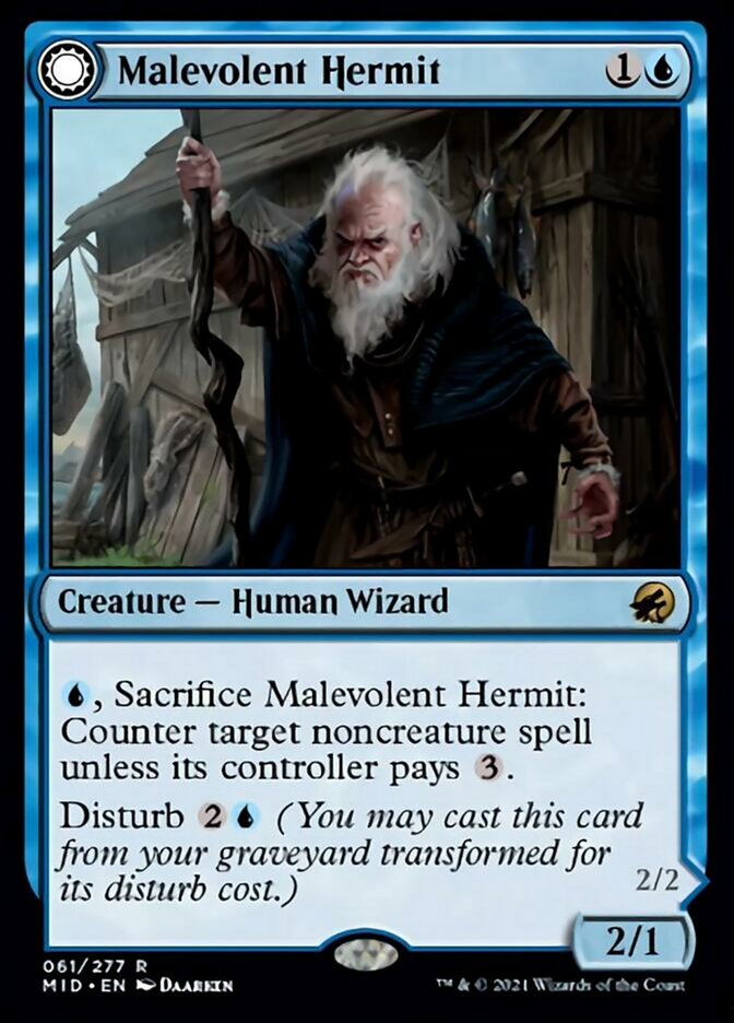 Malevolent Hermit // Benevolent Geist - [Foil] Innistrad: Midnight Hunt (MID)