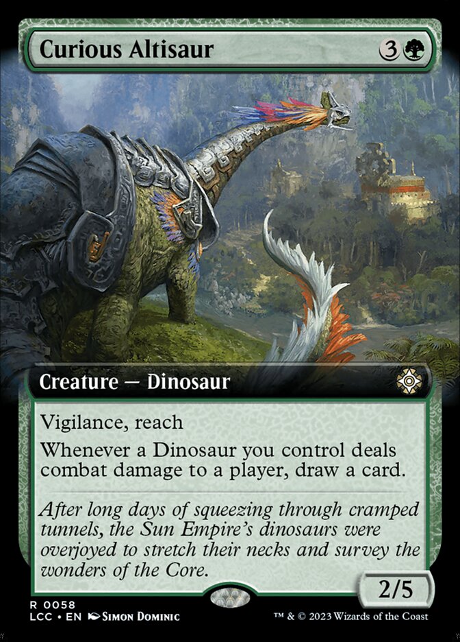 Curious Altisaur - [Extended Art] Lost Caverns of Ixalan Commander (LCC)
