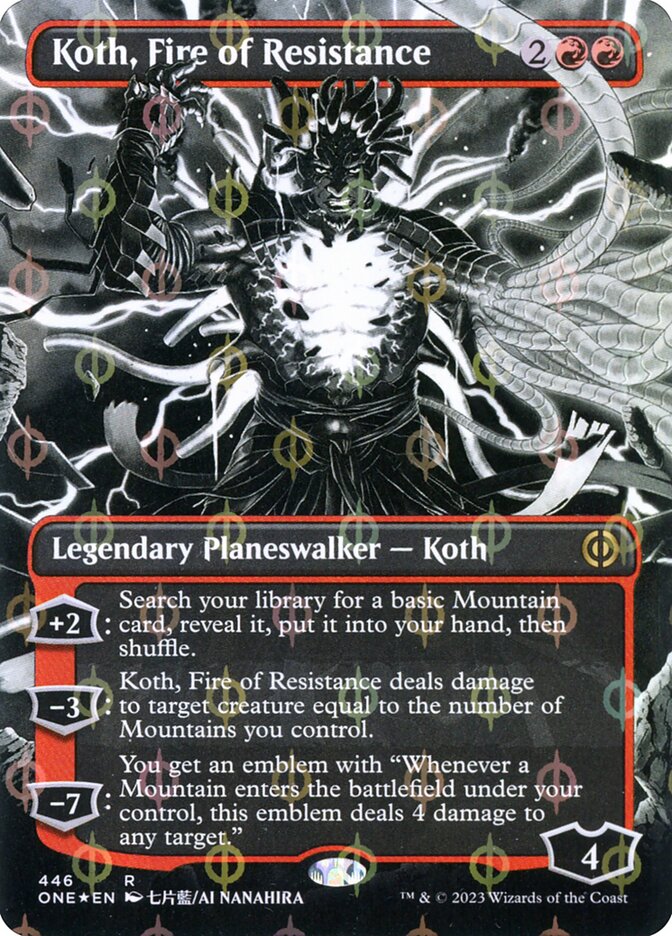 Koth, Fire of Resistance - [Step and Compleat Foil, Borderless Manga] Phyrexia: All Will Be One (ONE)