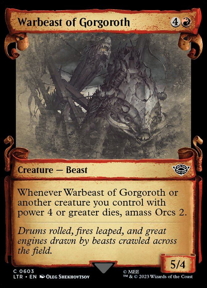 Warbeast of Gorgoroth - [Foil, Showcase Scroll] The Lord of the Rings: Tales of Middle-earth (LTR)