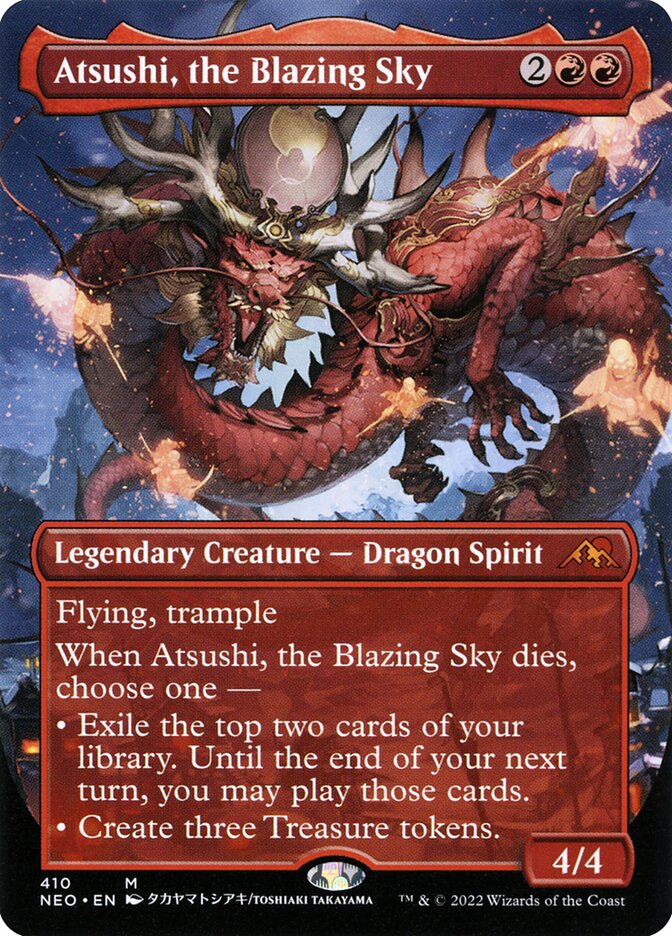 Atsushi, the Blazing Sky - [Foil, Borderless] Kamigawa: Neon Dynasty (NEO)
