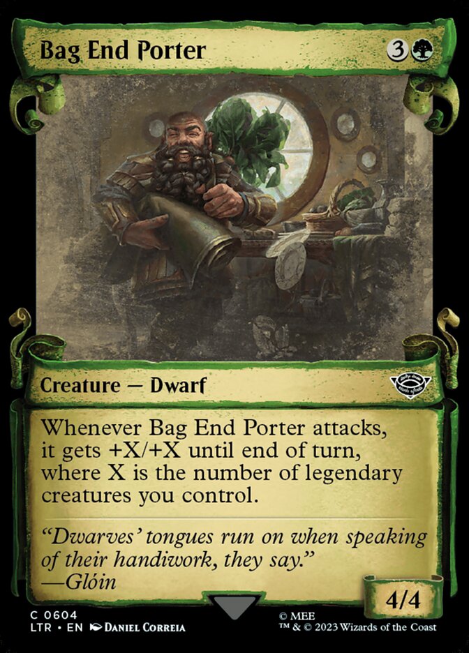 Bag End Porter - [Foil, Showcase Scroll] The Lord of the Rings: Tales of Middle-earth (LTR)