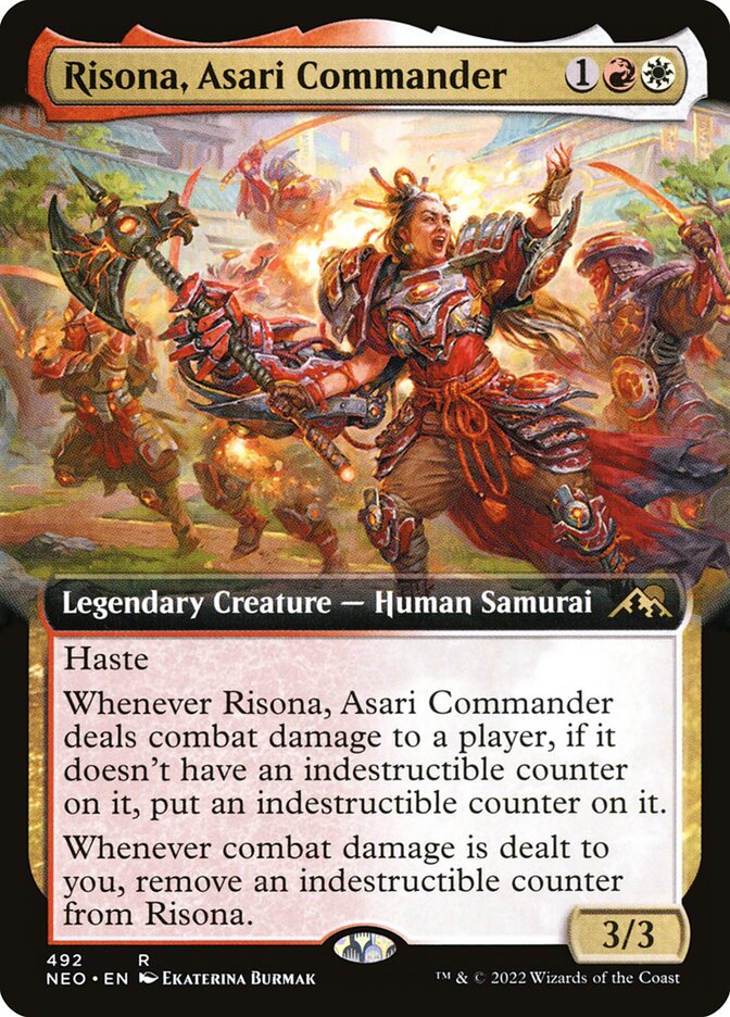 Risona, Asari Commander - [Foil, Extended Art] Kamigawa: Neon Dynasty (NEO)