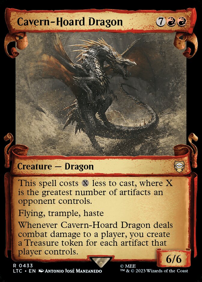 Cavern-Hoard Dragon - [Foil, Showcase Scroll] Tales of Middle-earth Commander (LTC)