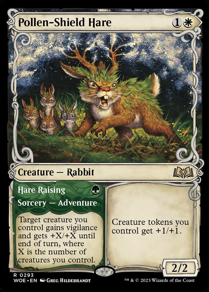 Pollen-Shield Hare // Hare Raising - [Foil, Showcase] Wilds of Eldraine (WOE)