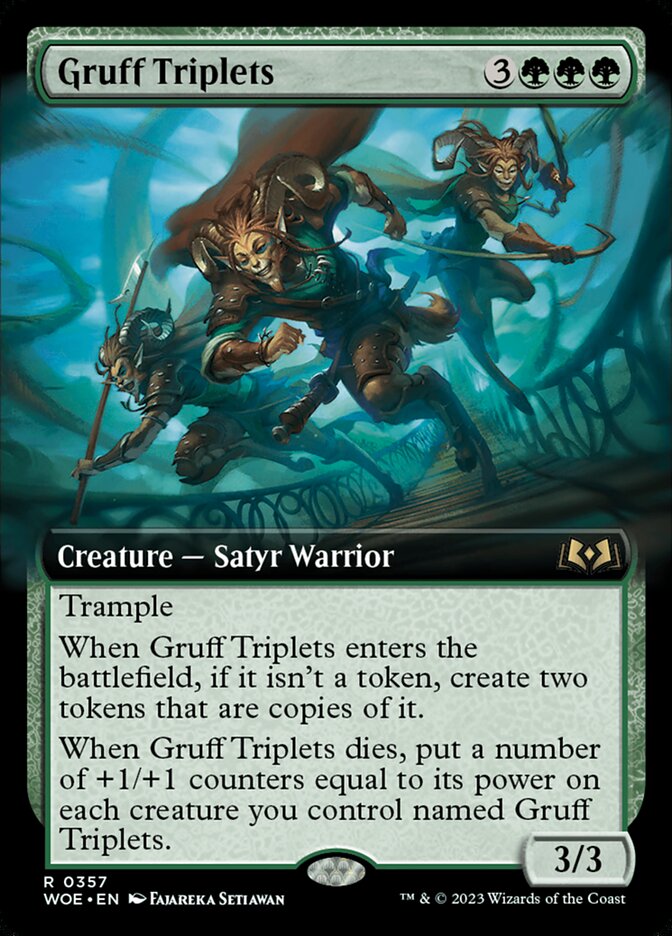 Gruff Triplets - [Foil, Extended Art] Wilds of Eldraine (WOE)
