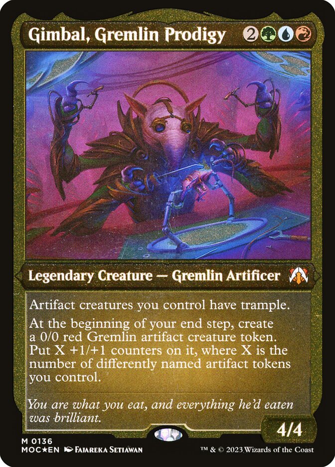 Gimbal, Gremlin Prodigy - [Etched Foil] March of the Machine Commander (MOC)