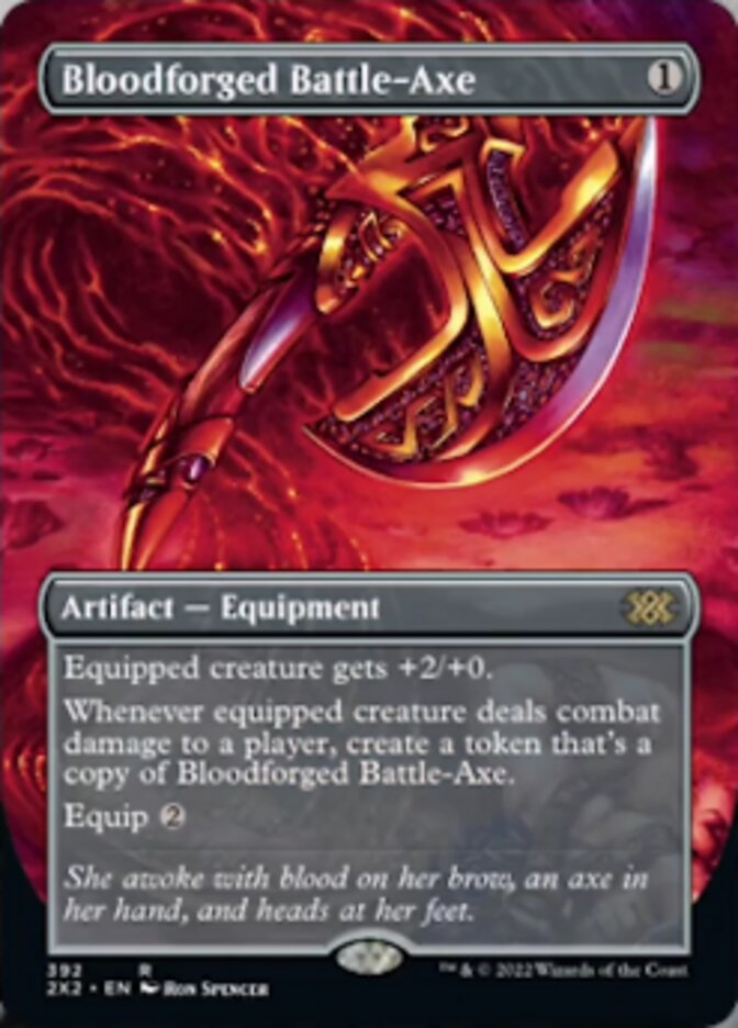 Bloodforged Battle-Axe - [Foil, Borderless] Double Masters 2022 (2X2)