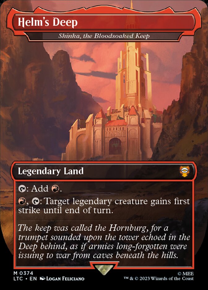 Helm's Deep - Shinka, the Bloodsoaked Keep - [Foil, Borderless] Tales of Middle-earth Commander (LTC)