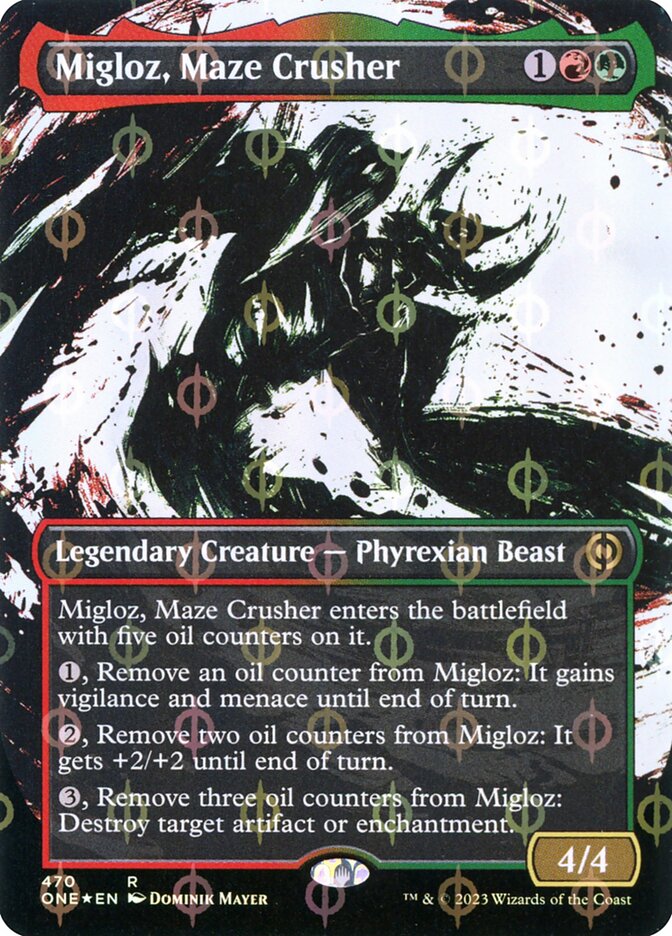 Migloz, Maze Crusher - [Step and Compleat Foil, Borderless Manga] Phyrexia: All Will Be One (ONE)