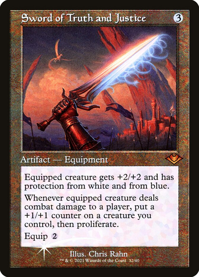 Sword of Truth and Justice - [Etched Foil, Retro Frame] Modern Horizons 1 Timeshifts (H1R)