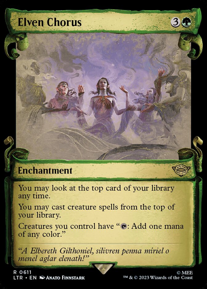 Elven Chorus - [Foil, Showcase Scroll] The Lord of the Rings: Tales of Middle-earth (LTR)